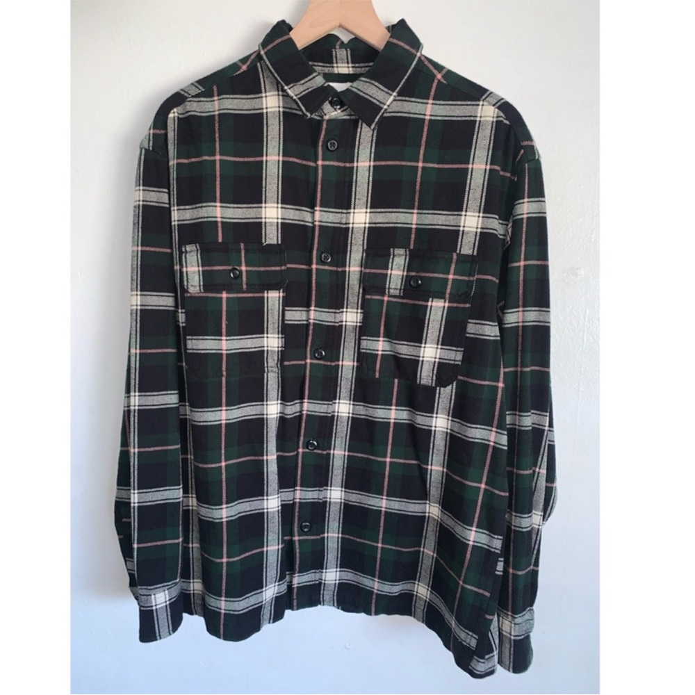 Mens Green Plaid Flannel - Picture 3 of 4